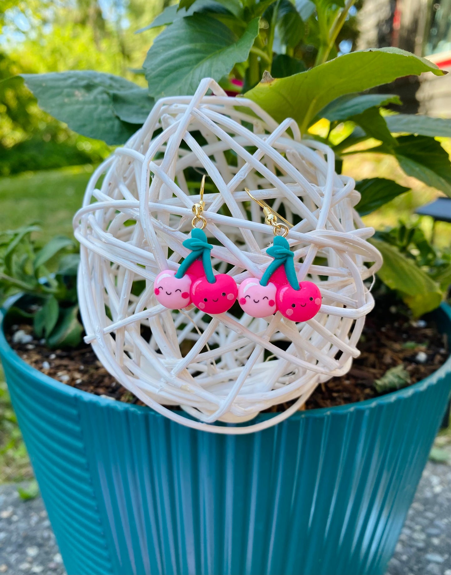 Gold Cherry Earrings