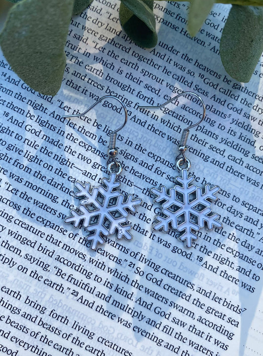 Silver Snowflake Earrings