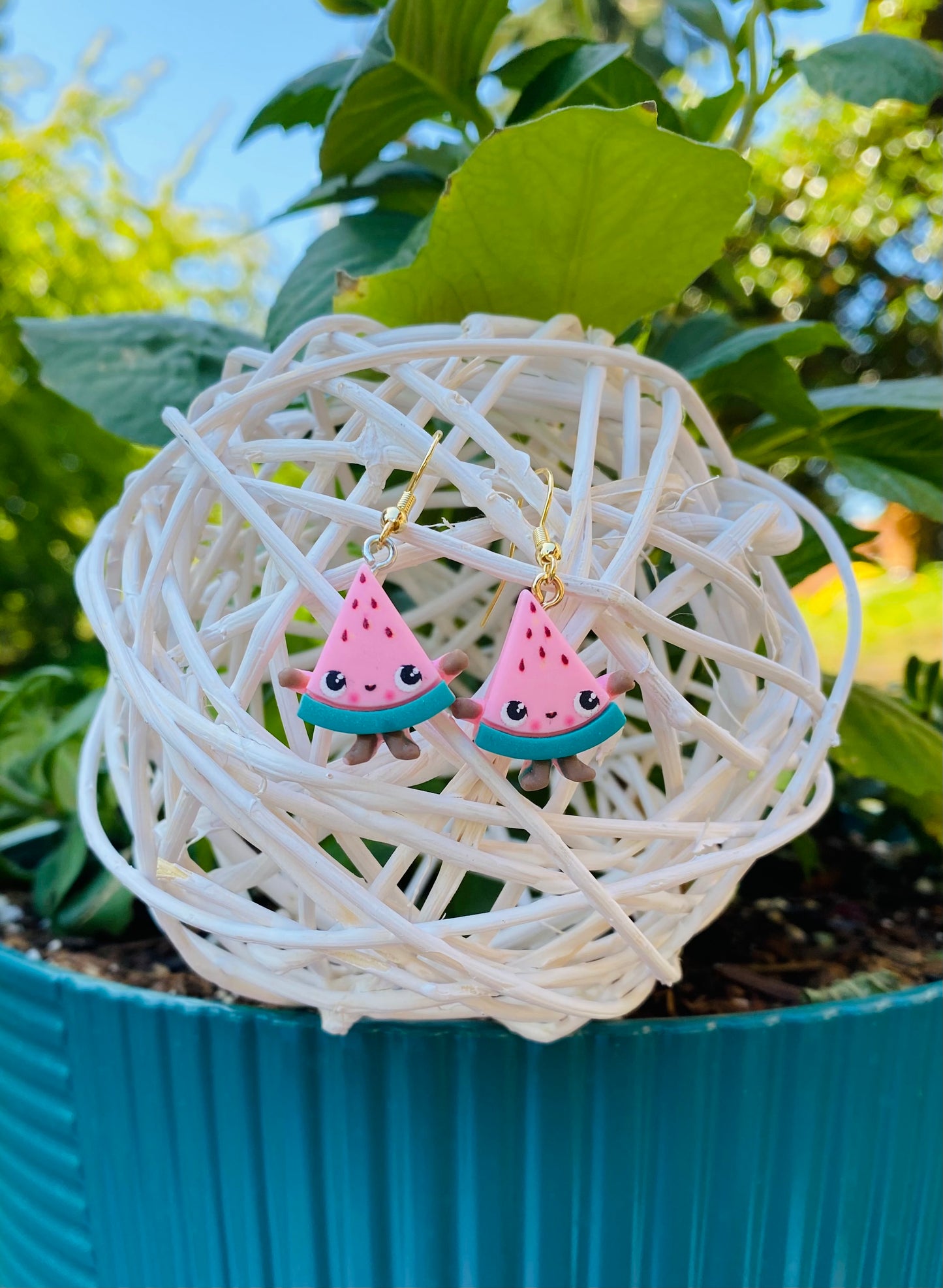 Gold Watermelon Earrings