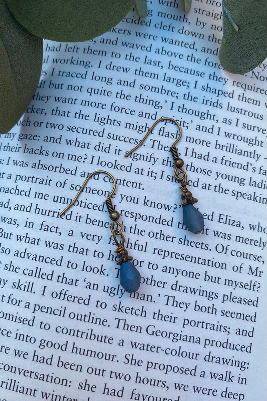 Bronze Blue Stone Earrings