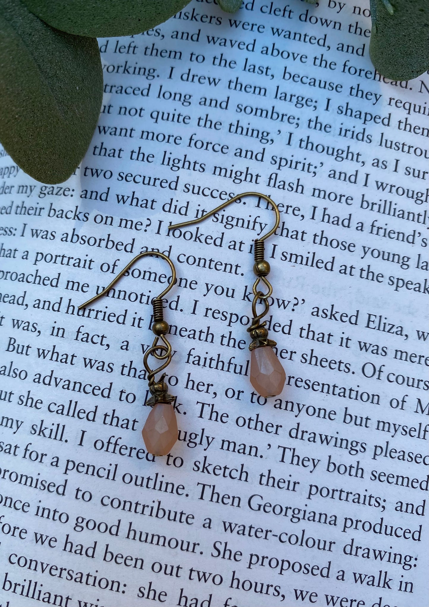 Bronze Tan Stone Earrings